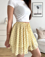 Rüschen Skort mit Dots Gelb/Schwarz