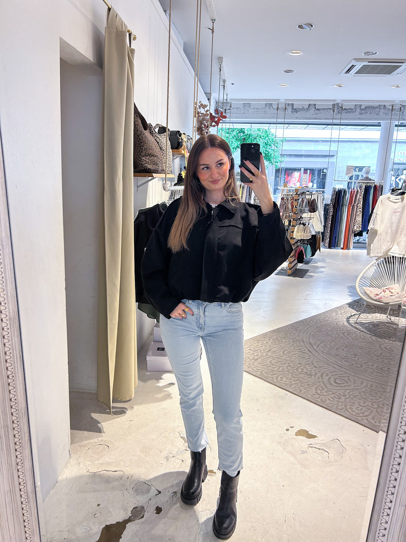 Kunstwildlederjacke Schwarz