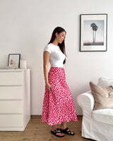 Silky Rock mit Leomuster Rosa/Rot