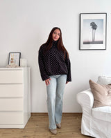 Jacke mit hohem Kragen Dots Schwarz