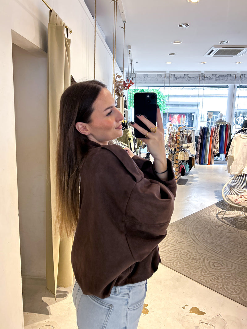 Kunstwildlederjacke Braun