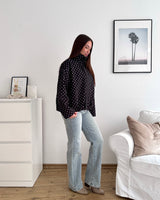 Jacke mit hohem Kragen Dots Schwarz