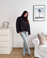 Jacke mit hohem Kragen Dots Schwarz