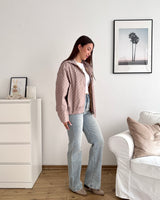 Jacke mit hohem Kragen Dots Taupe