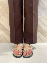 Zehentrenner Sandale Beige