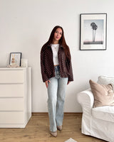 Jacke mit hohem Kragen Dots Braun