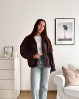 Jacke mit hohem Kragen Dots Braun