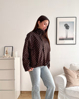 Jacke mit hohem Kragen Dots Braun