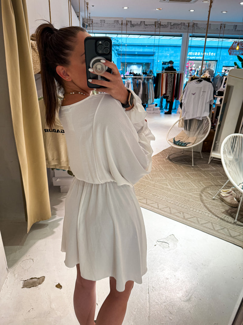 Kleid mit Gummibund Weiß