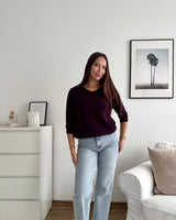 Weicher Strickpullover Weinrot