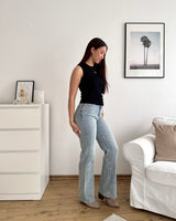 Feines Rib Top Schwarz