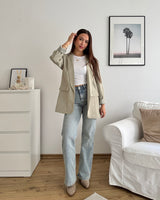 Oversized Blazer Basic Hellgrün