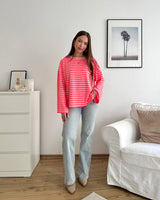 Longsleeve mit Streifen Rosa/Pink