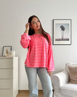 Longsleeve mit Streifen Rosa/Pink