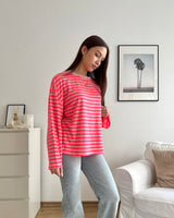 Longsleeve mit Streifen Rosa/Pink