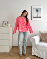 Longsleeve mit Streifen Rosa/Pink