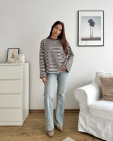 Longsleeve mit Streifen Braun