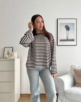 Longsleeve mit Streifen Braun