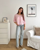 Dünner Strickpullover Rosa