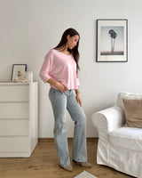 Dünner Strickpullover Rosa