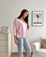 Dünner Strickpullover Rosa