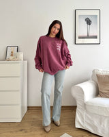 Good Vibes Only Crewneck Weinrot