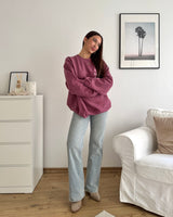 Good Vibes Only Crewneck Weinrot