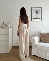 Lockere Stoffhose Beige