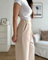 Lockere Stoffhose Beige