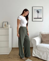 Lockere Stoffhose Olive
