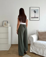 Lockere Stoffhose Olive