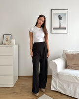 Lockere Stoffhose Schwarz