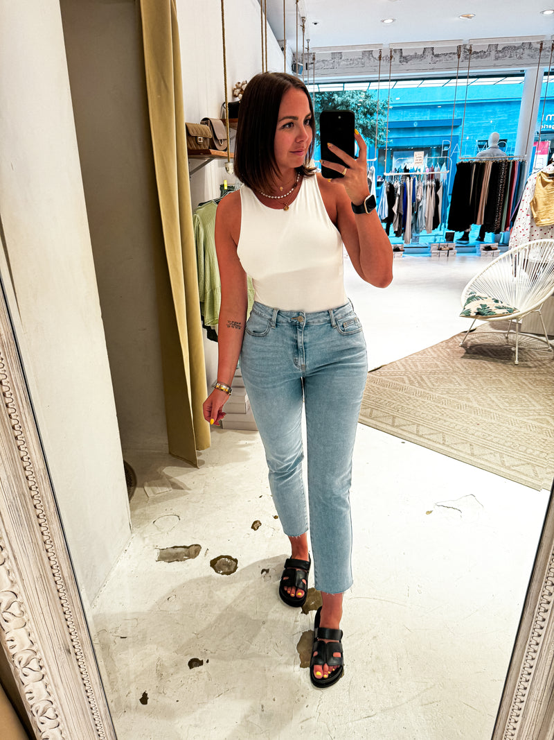 Mom Jeans Cut Blue