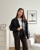 Kunstlederjacke Schwarz