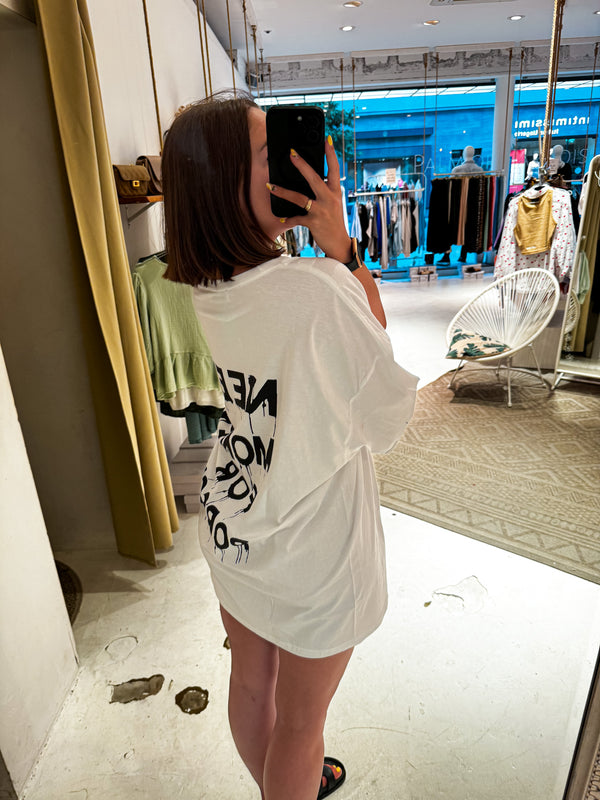 Need Money Oversized Tee Weiß