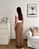 Plissee Hose Taupe