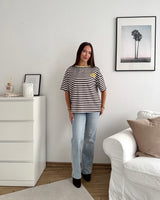 T-Shirt Creative my Services mit Streifen Gelb/Braun