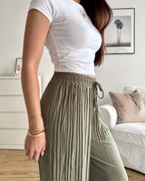 Plissee Hose Olive