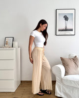 Plissee Hose Beige