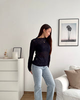 Longsleeve Spitze Navy