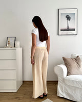 Plissee Hose Beige