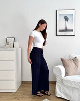 Plissee Hose Navy