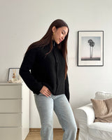 Strickjacke mit Zipper Schwarz