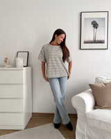 T-Shirt Creative my Services mit Streifen Olive/Rost