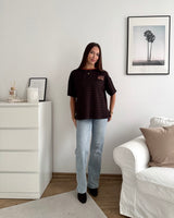 T-Shirt Creative my Services mit Streifen Rost/Braun