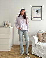 Strickjacke mit Zipper Flieder