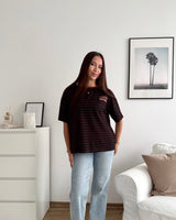 T-Shirt Creative my Services mit Streifen Rost/Braun