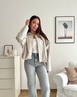 Cordjacke Beige
