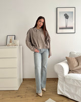 Cordjacke Taupe