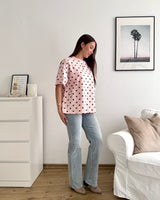 T-Shirt mit Dots Rosa/Braun